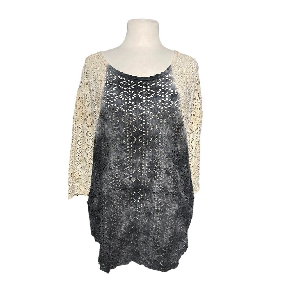 FREE PEOPLE x WE THE FREE Women’s Y2K Dyed Lace 3/4 Sleeve Sheer Top